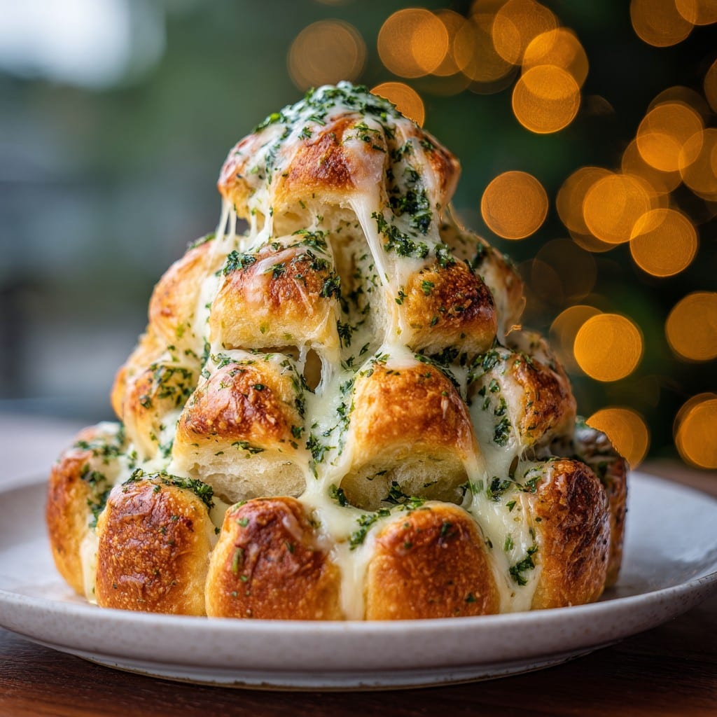 Cheesy Christmas Tree Bread – Festive Pull-Apart Holiday Appetizer