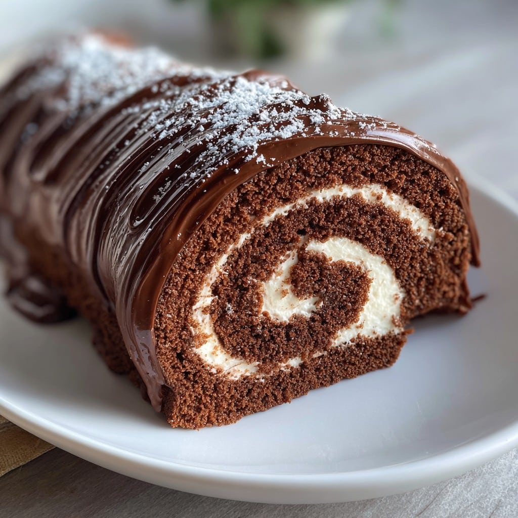 Chocolate Yule Log Cake