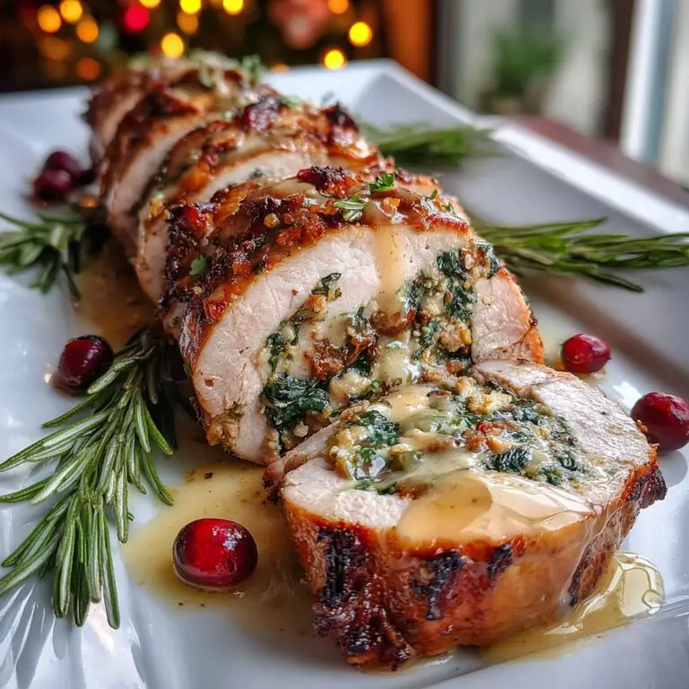 Christmas Stuffed Pork Tenderloin – Festive, Juicy & Crowd-Pleasing