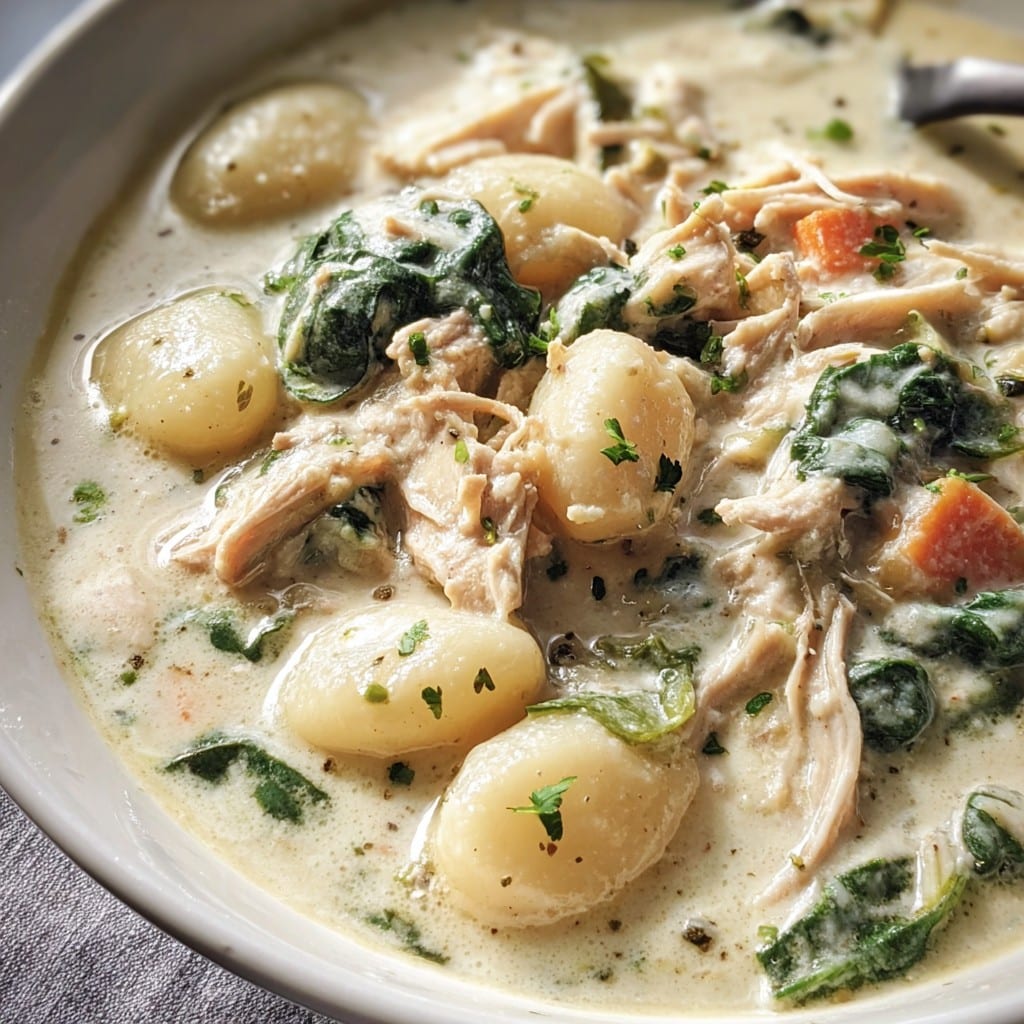 Creamy Crockpot Chicken Gnocchi Soup