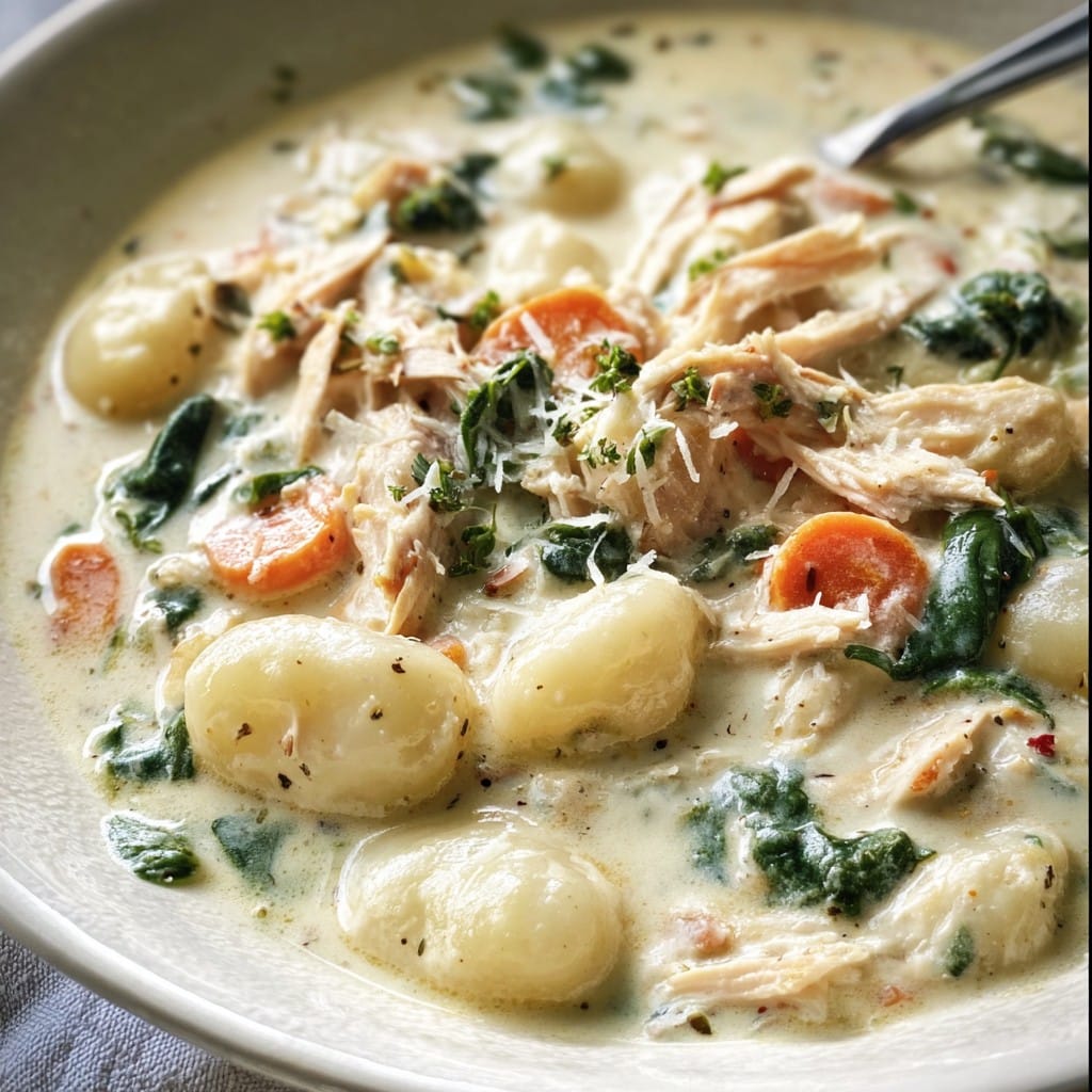 Creamy Crockpot Chicken Gnocchi Soup