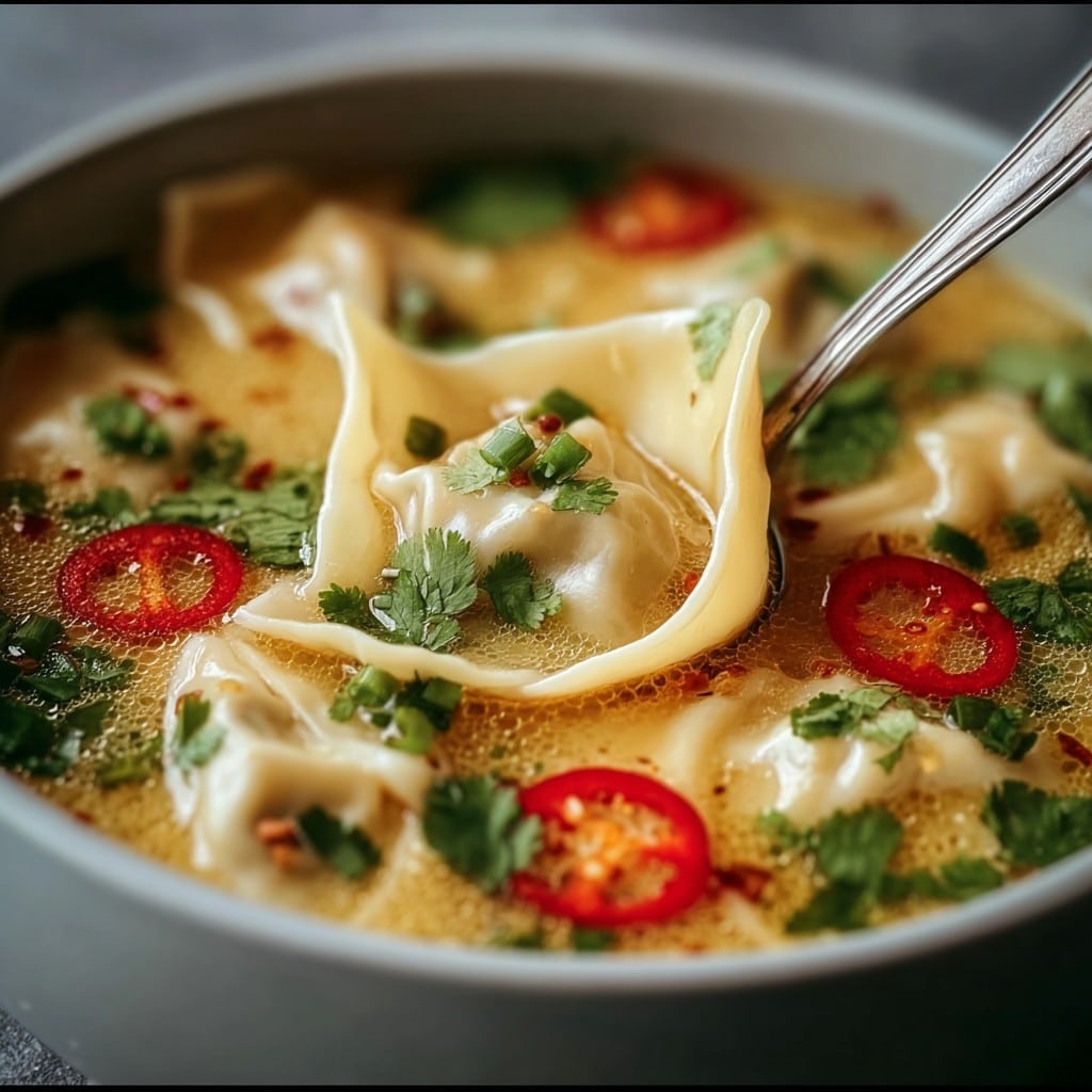Easy Thai Dumpling Soup – Potstickers in Spicy Broth
