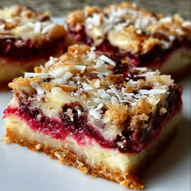 Raspberry Coconut Magic Bars