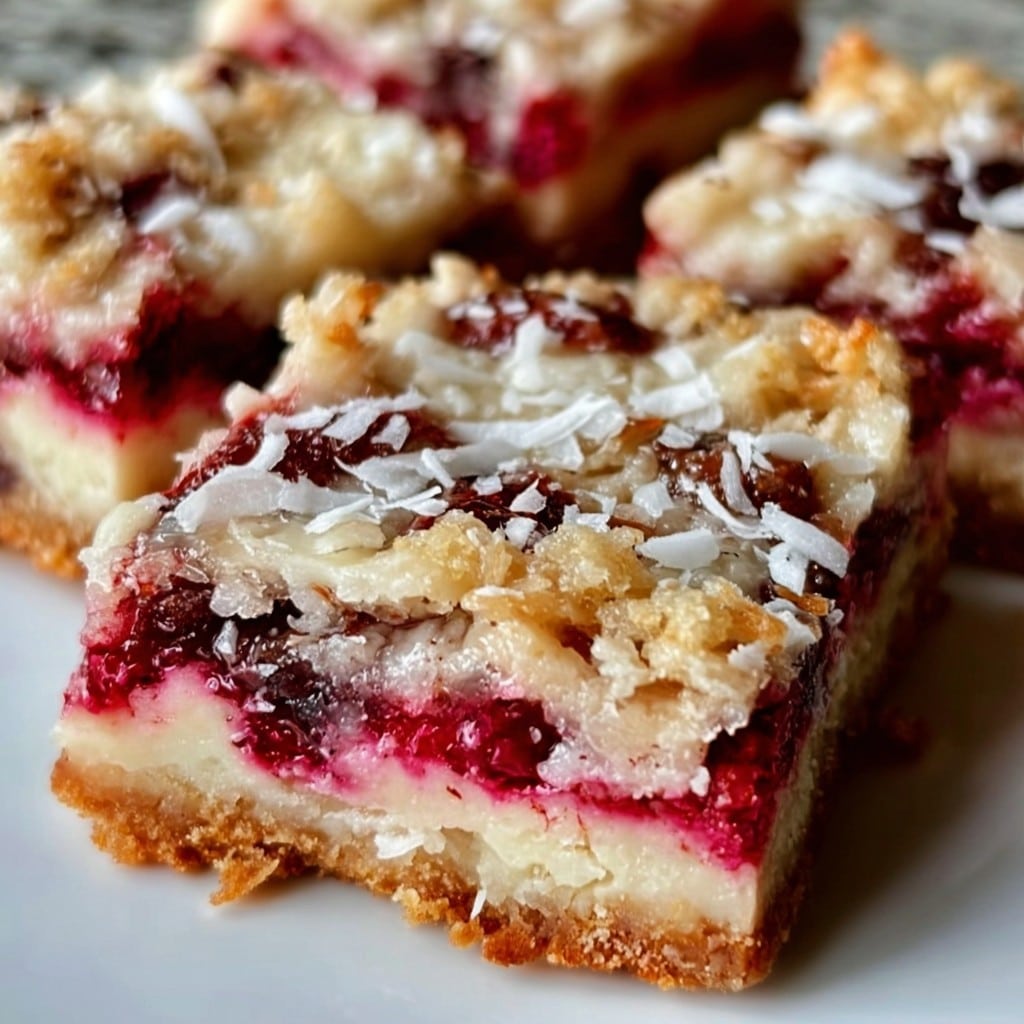 Raspberry Coconut Magic Bars
