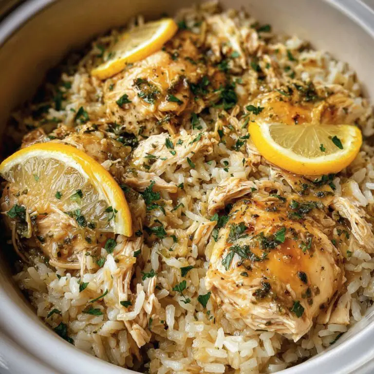 Slow Cooker Lemon Herb Chicken and Rice