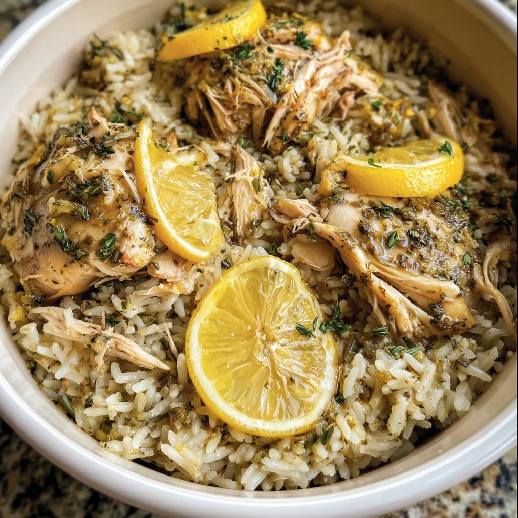 Slow Cooker Lemon Herb Chicken and Rice